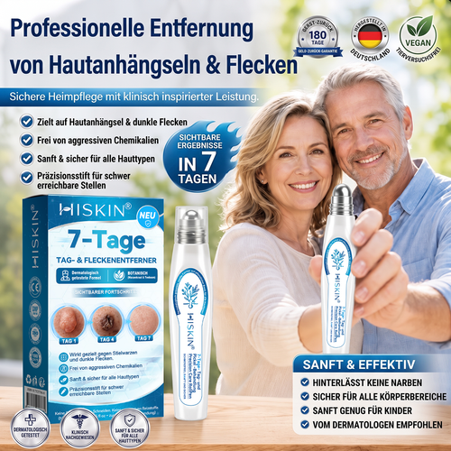 𝐇𝐈𝐒𝐊𝐈𝐍®👩‍⚕️⭐ 7-Tage-Hautmakel- & Hautanhängsel-Entferner Schmerzfreier Rollerball-Stift zur schonenden Entfernung von Hautanhängseln und Hautflecken – narbenfrei